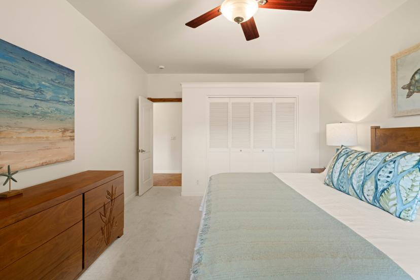 Guest bedroom view to hallway at Emmalani Hale Kauai