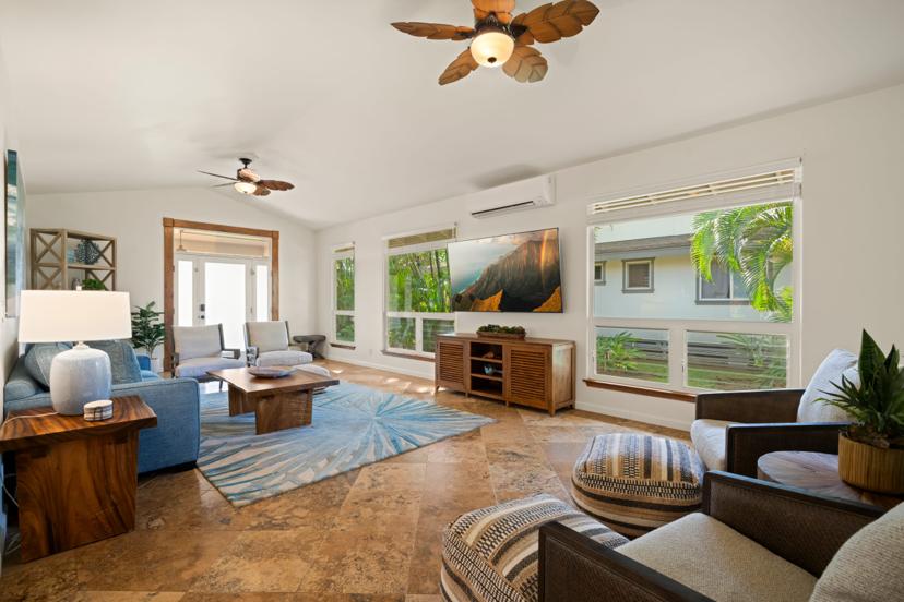 Spacious interior at Emmalani Hale, 3BR Princeville vacation rental