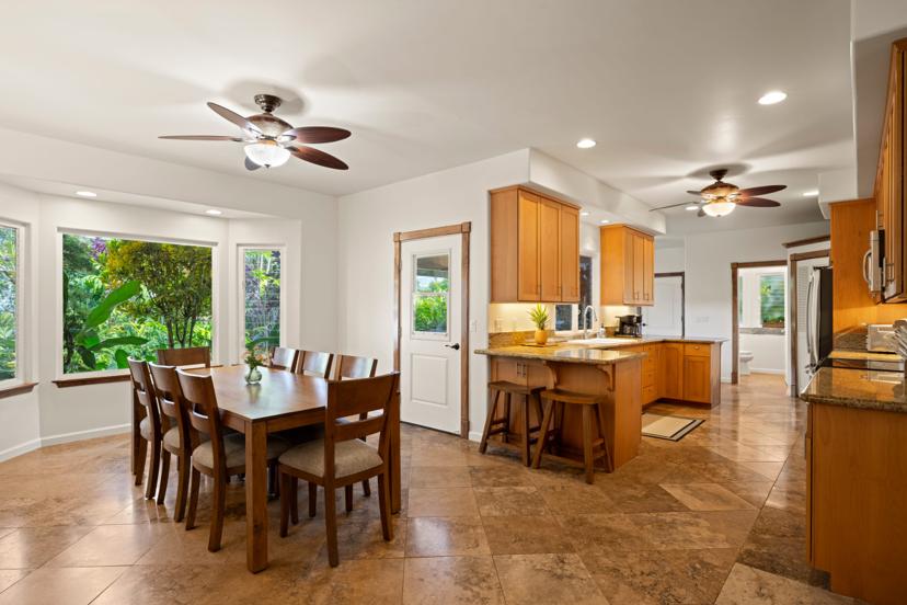 Living area at Emmalani Hale, Princeville Kauai near Hanalei Bay