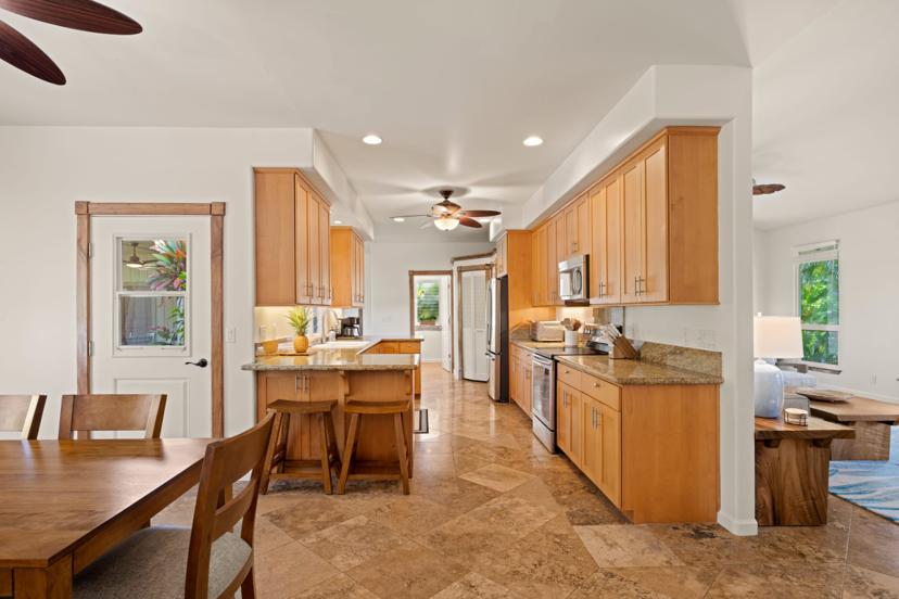 Interior view of North Shore Kauai vacation home sleeps 8