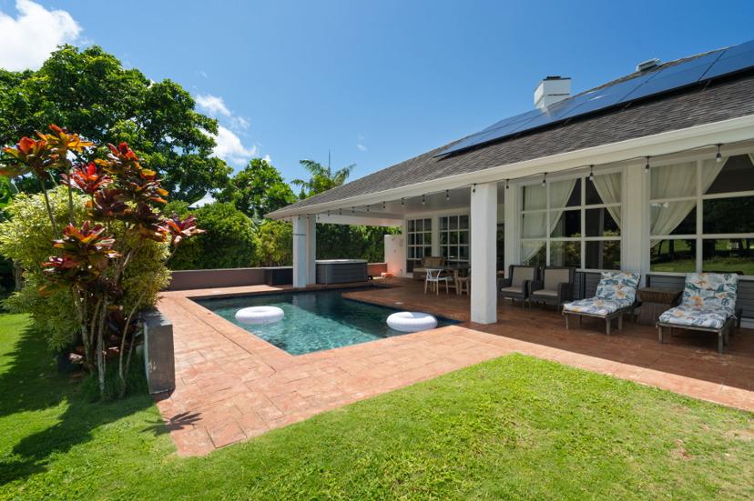 Emmalani Pool House backyard and pool Kauai