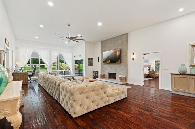 Emmalani Pool House living room Princeville Kauai