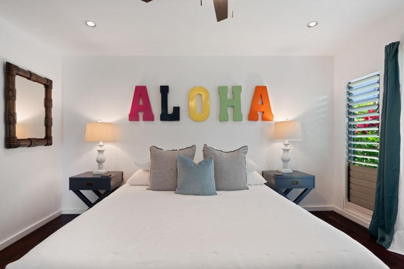 Bedroom Emmalani Pool House Kauai family rental